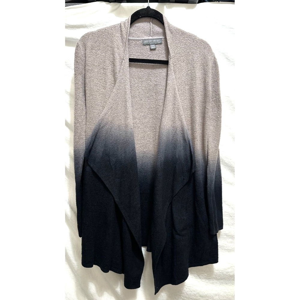 Barefoot Dreams S/M Bamboo Chic Lite Ombre Gray Black Cardigan Duster